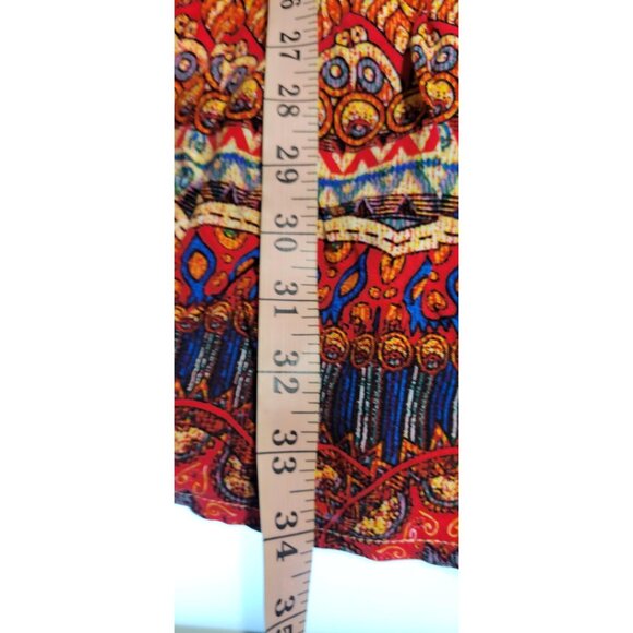 Zesica Women's Bohemian Colorful Wrap Dress V-Neck Short Sleeve Medium - Picture 10 of 13